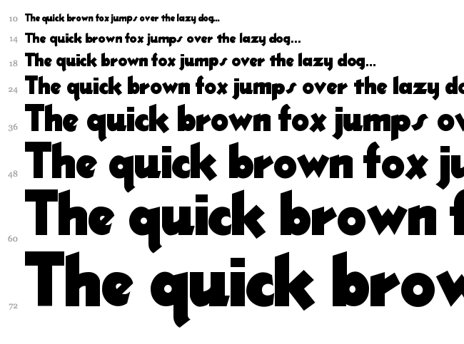 Thick Deco font waterfall