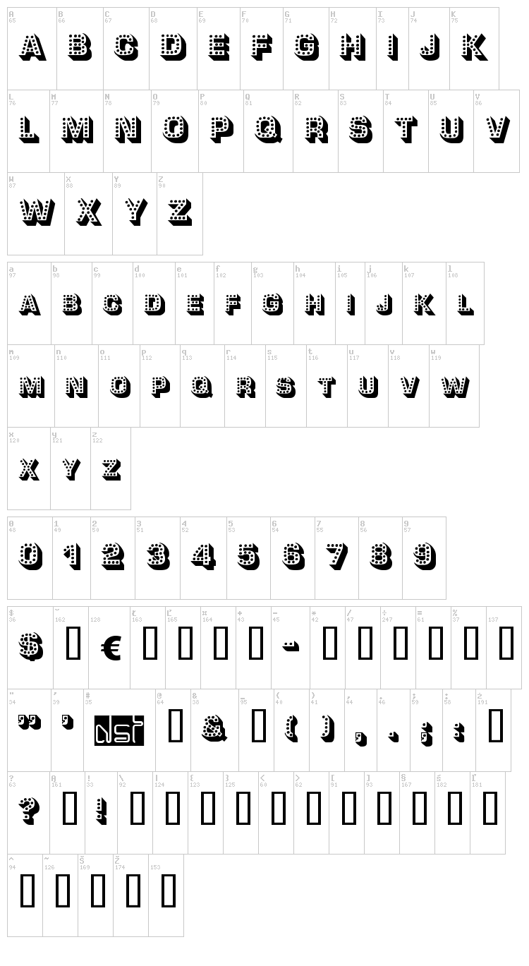 Tonight font map