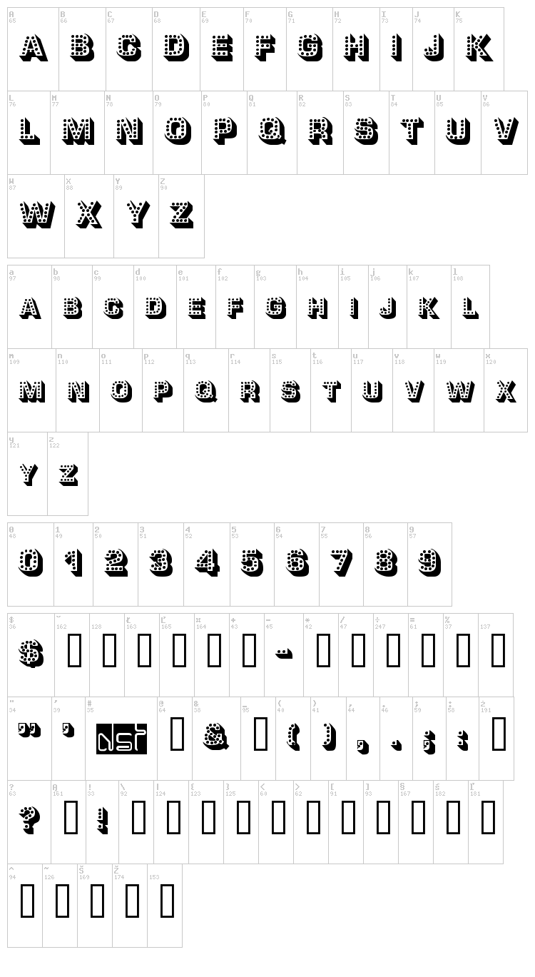 Tonight font map