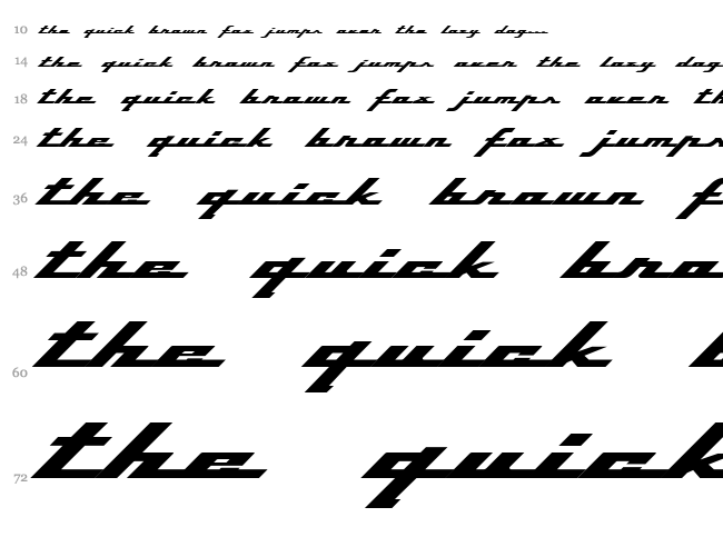 Top Speed font waterfall