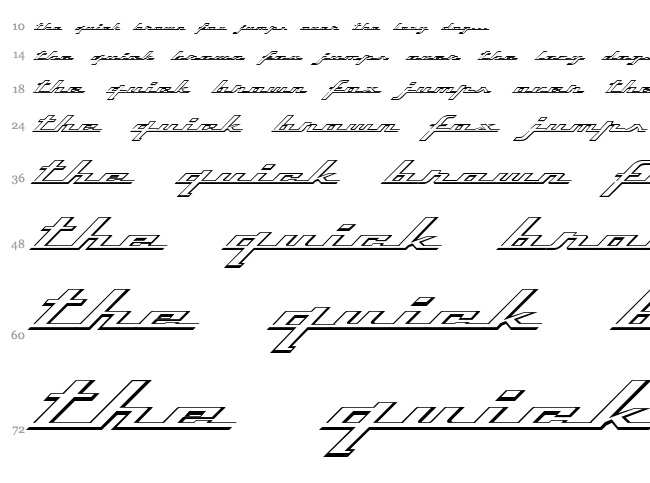 Top Speed font waterfall