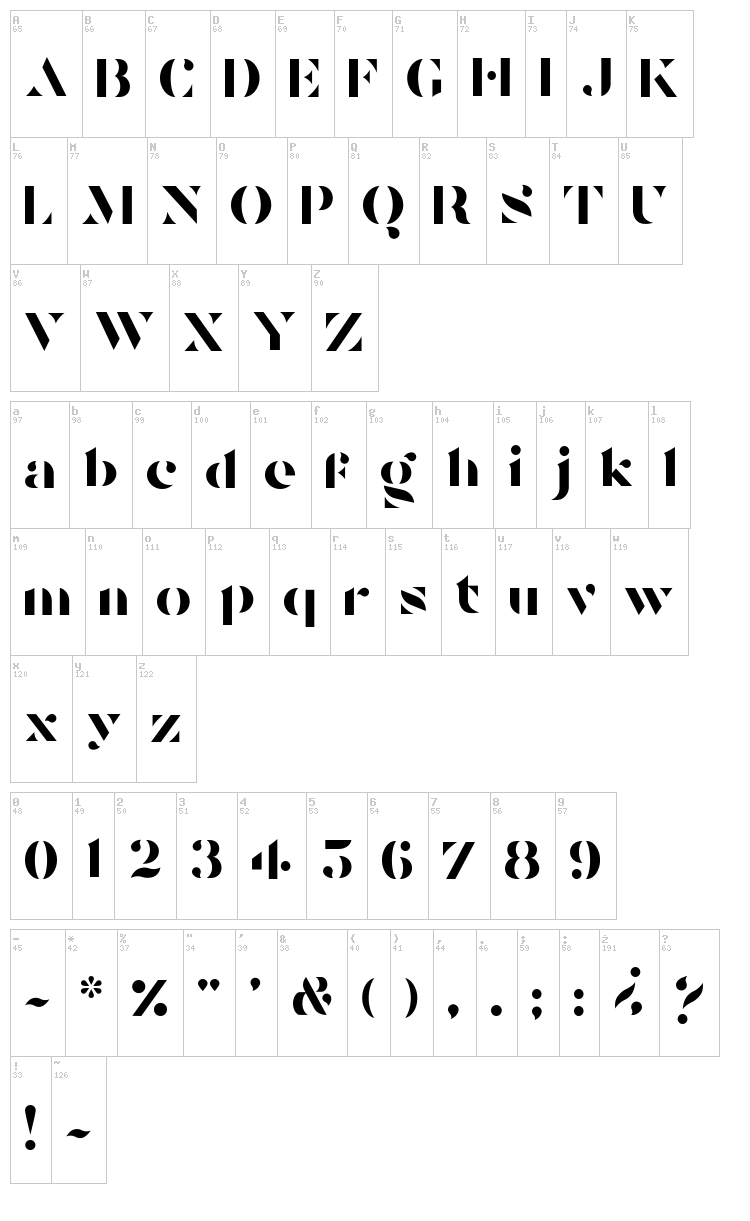 Tostada font map
