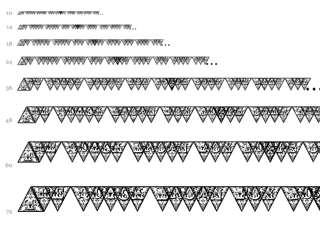 Triangular HD font waterfall