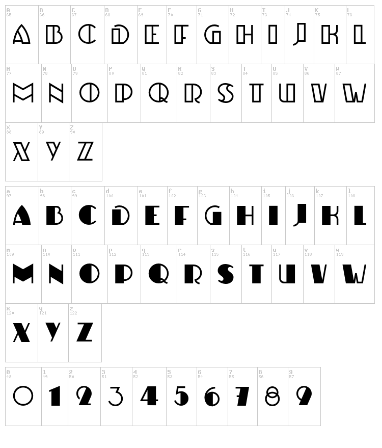 Ulbricht font map