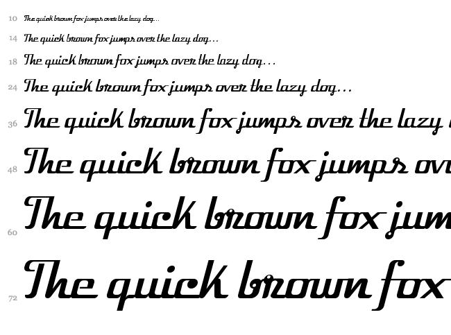 Velocette font waterfall