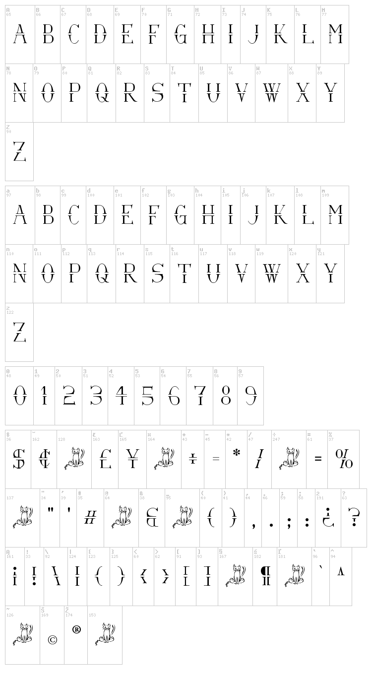 Via-A-Vis font map