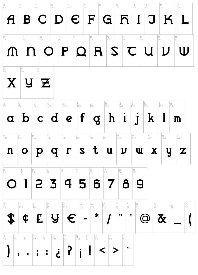 Vlaanderen font map