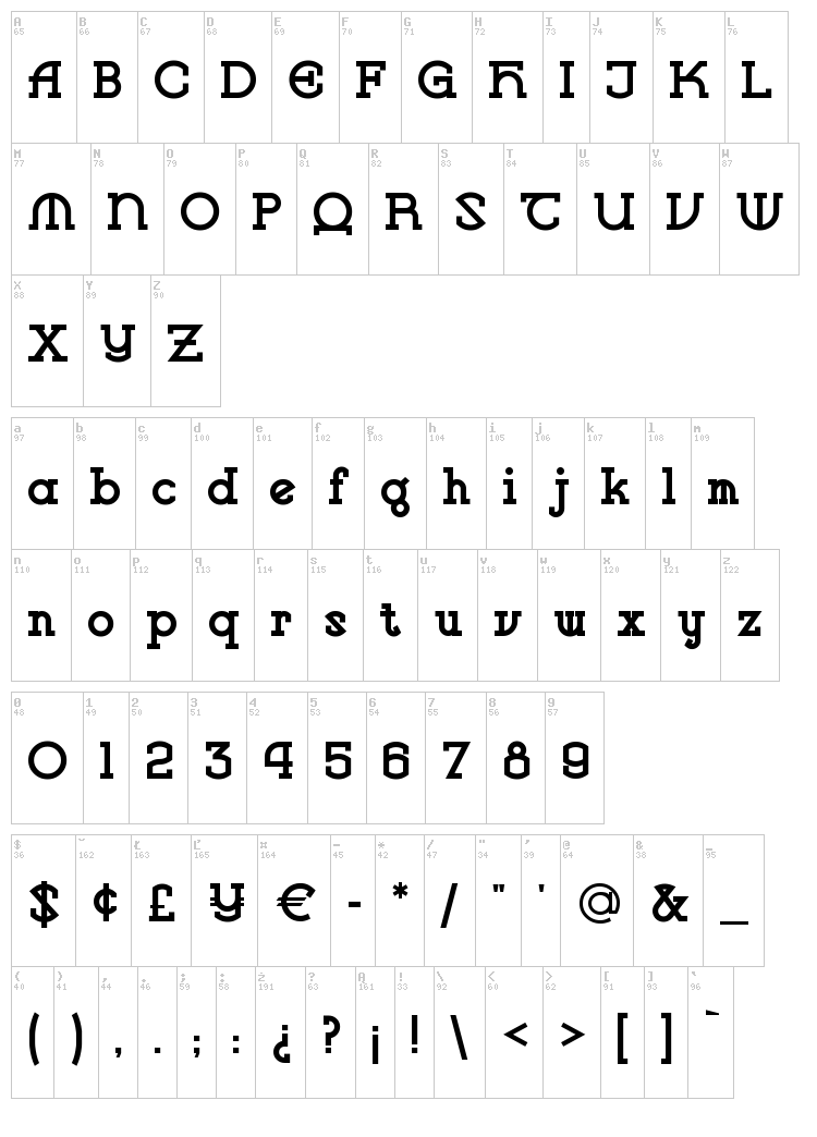 Vlaanderen font map