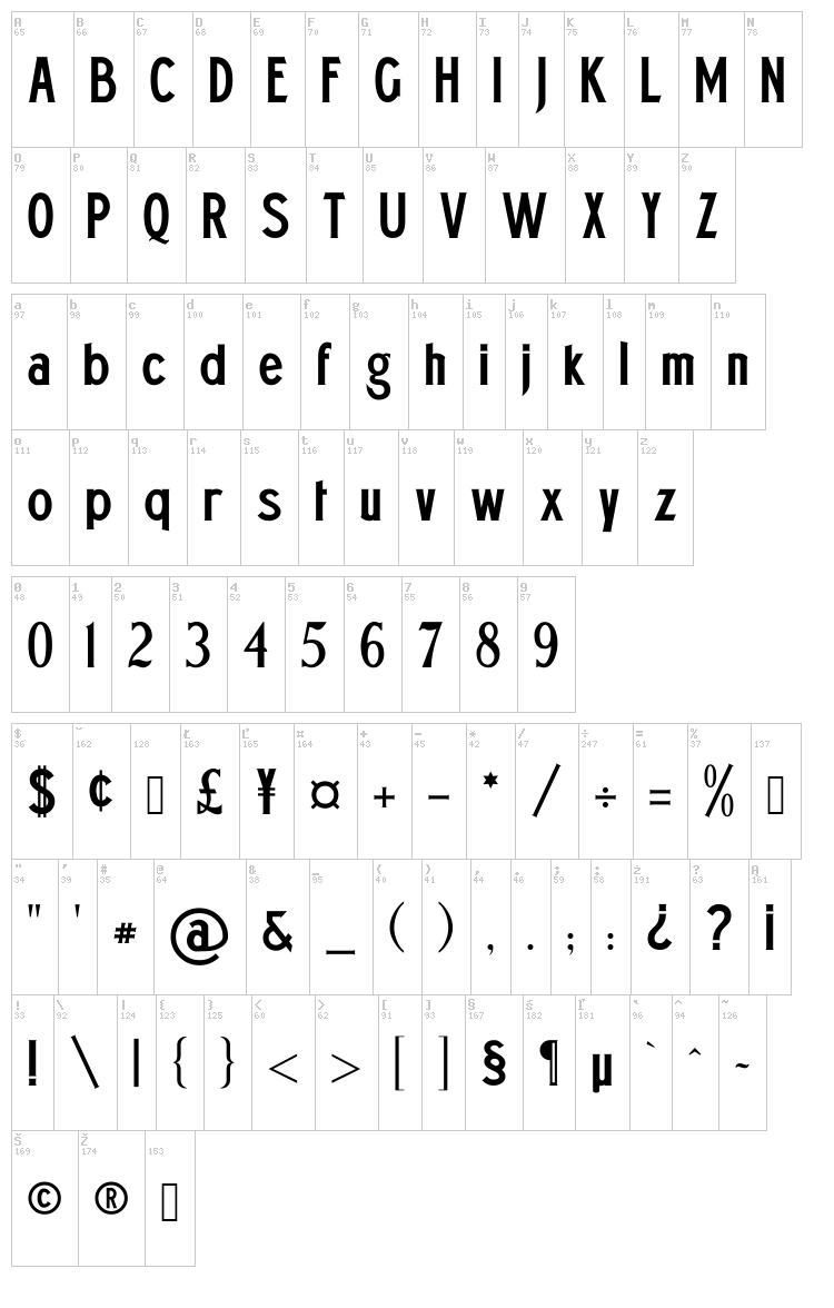Whitby Brewers font map