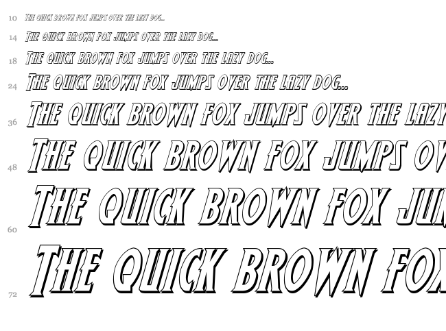 Wolf's Bane II font waterfall