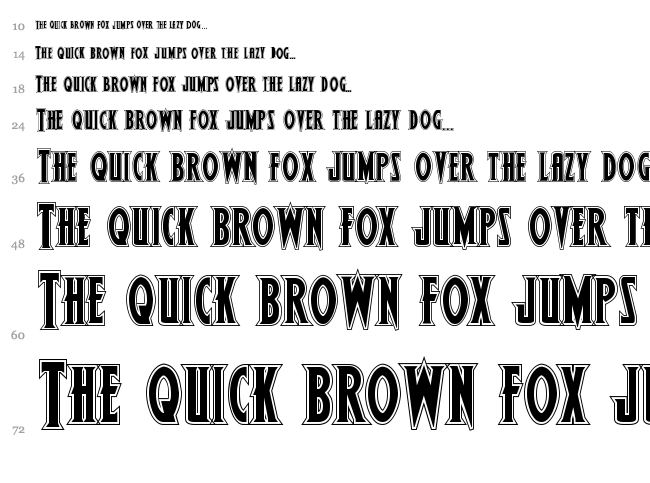 Wolf's Bane II font waterfall