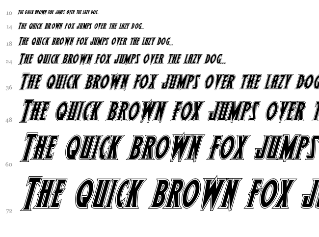 Wolf's Bane II font waterfall