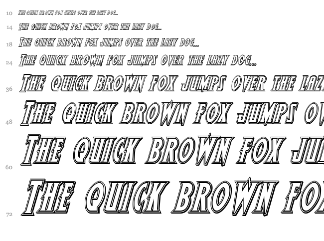 Wolf's Bane II font waterfall