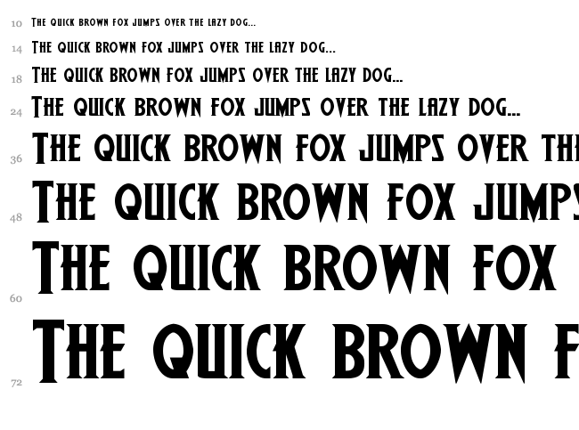 Wolf's Bane II font waterfall