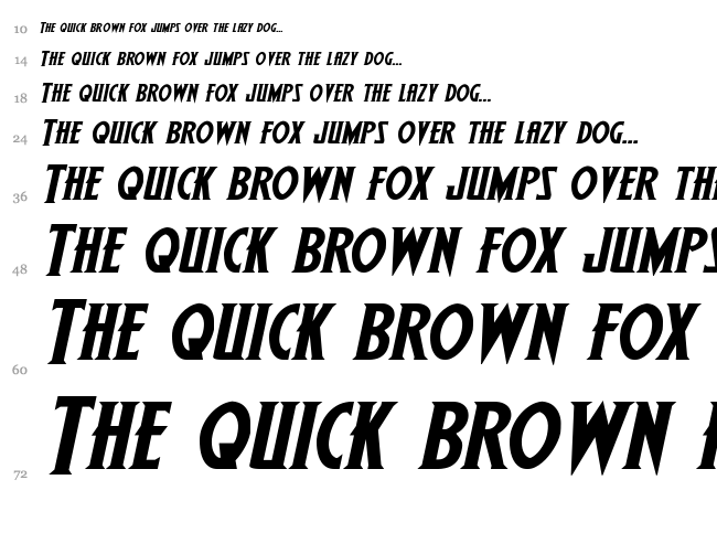 Wolf's Bane II font waterfall