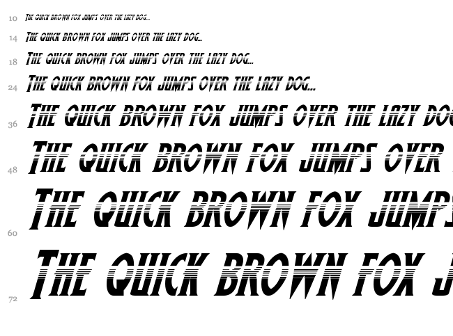 Wolf's Bane II font waterfall