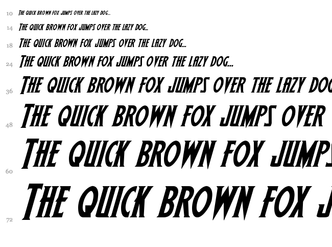 Wolf's Bane II font waterfall