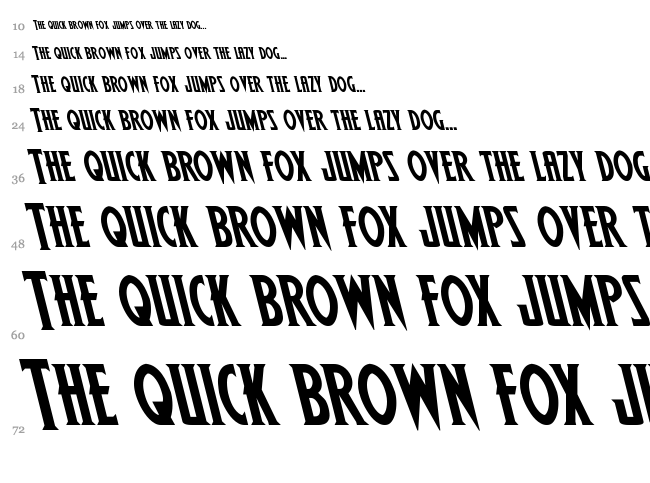 Wolf's Bane II font waterfall