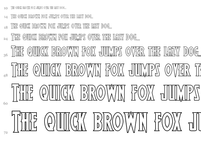 Wolf's Bane II font waterfall