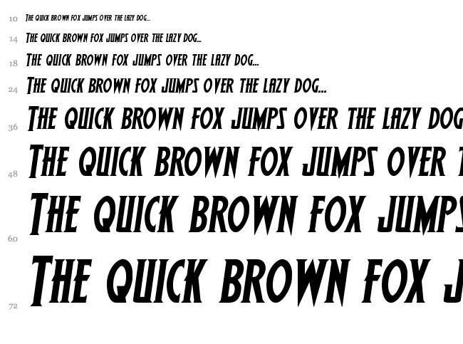 Wolf's Bane II font waterfall