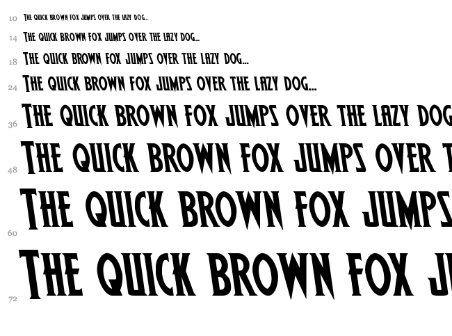 Wolf's Bane II font waterfall