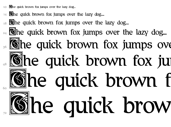 BD Renaissance font waterfall