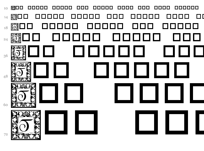 DLFillegreeCaps font waterfall