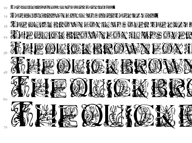 Elzevier font waterfall