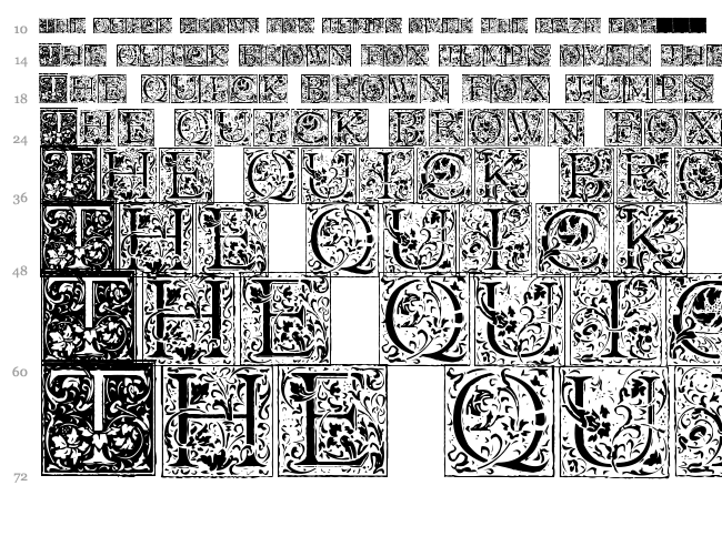 Florana Initials font waterfall