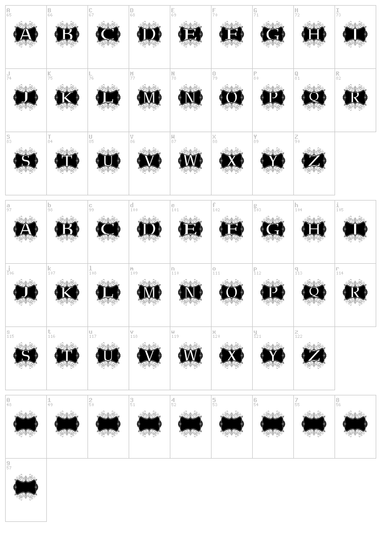 Kerawang font map