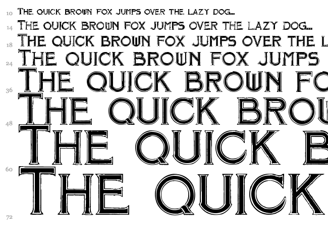 Mosaic Initials font waterfall