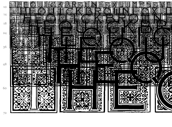 Mosaic Initials font waterfall