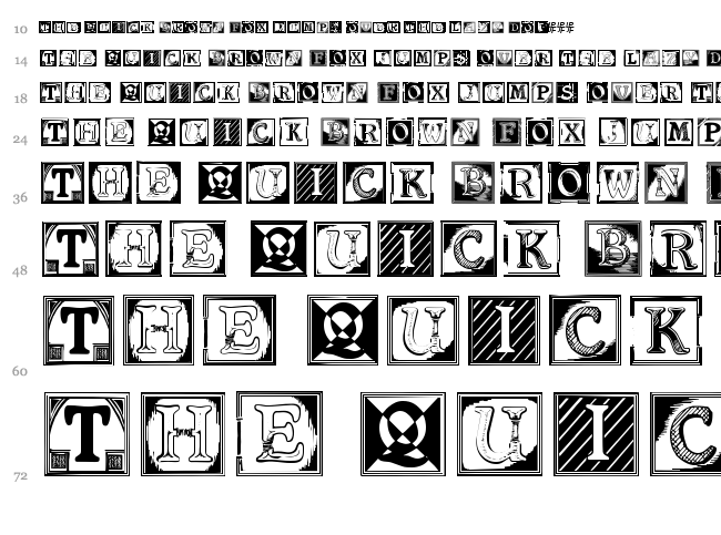 Shrewsbury Initials font waterfall