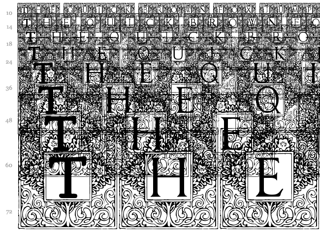 Topiary Initials font waterfall
