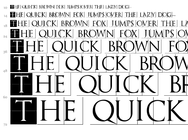 TrajanusBricks font waterfall