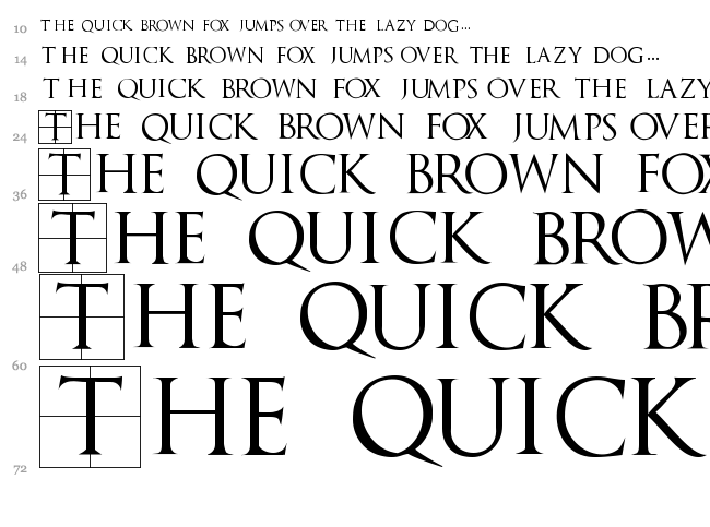 TrajanusBricks font waterfall