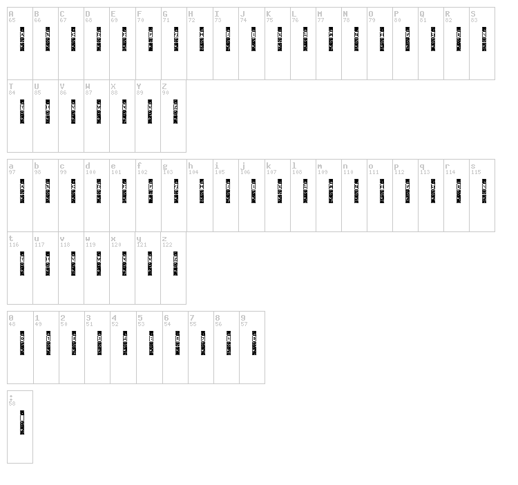 VertiCaps font map