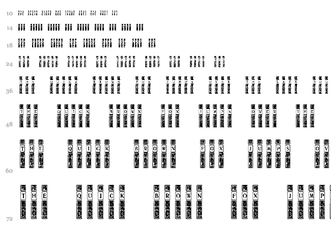 VertiCaps font waterfall