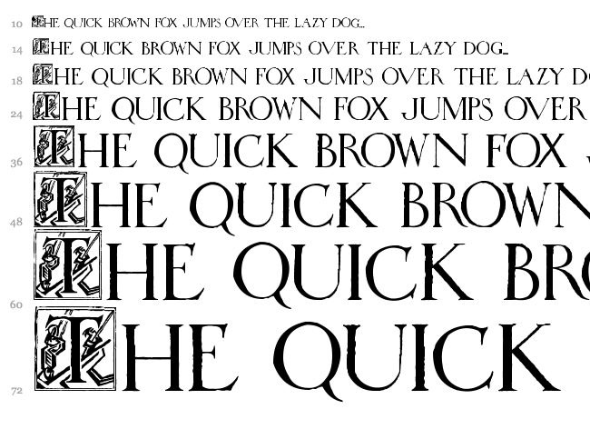 Wadsworth's Industria font waterfall