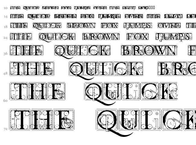 Codex font waterfall