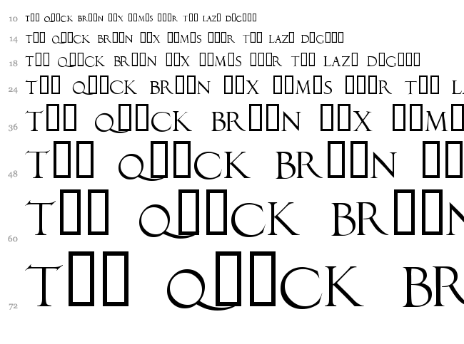 Duerer Latin font waterfall