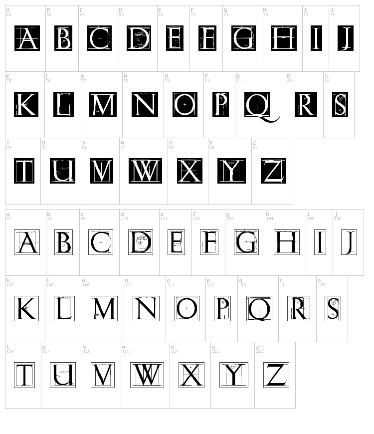 ErikGCaps font map