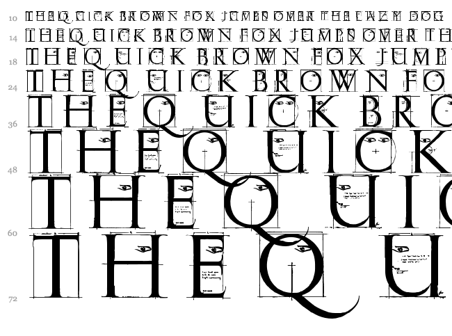 ErikGCaps font waterfall