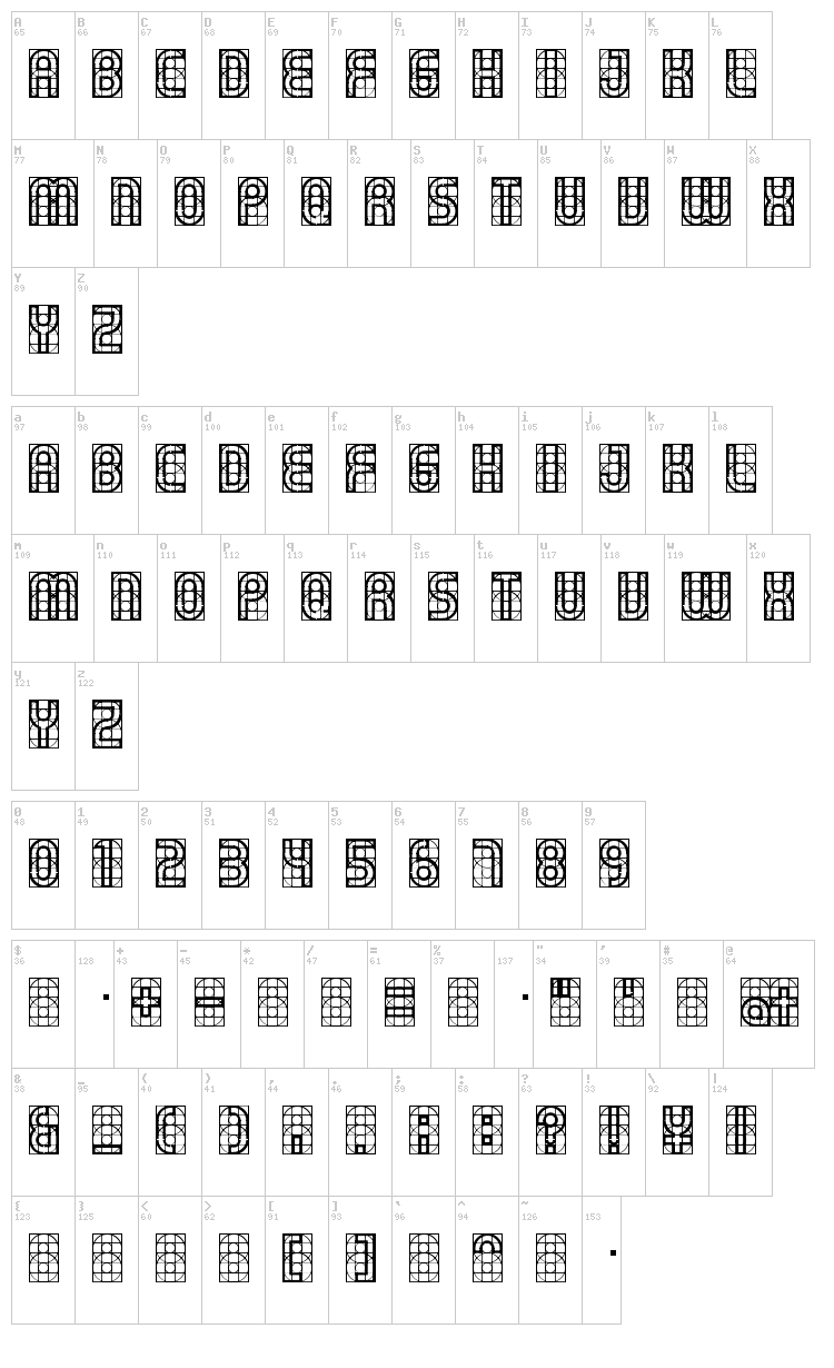 Gear font map