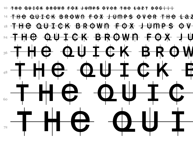 KL1MonoCase font waterfall