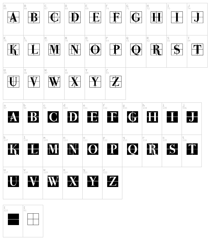 Parma Initialen MK font map