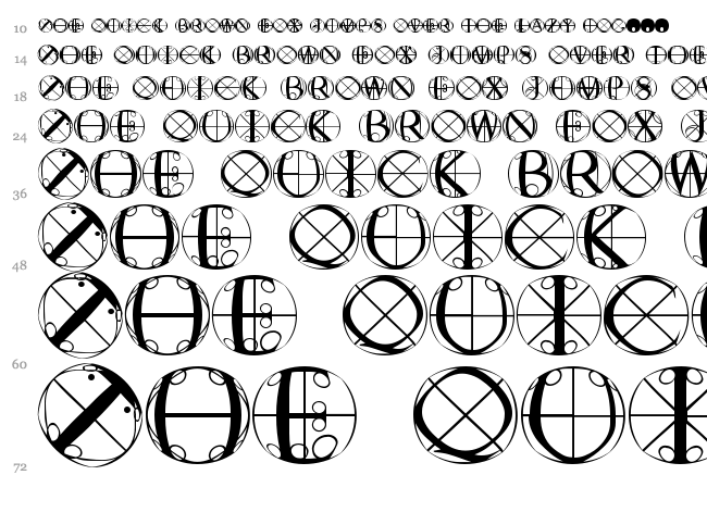 Rodau Buttons font waterfall