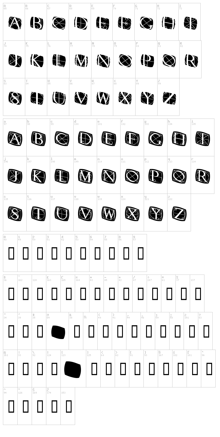 Rodgauer font map