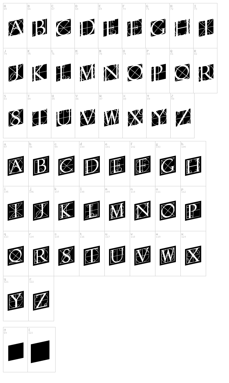 Rodgauer font map