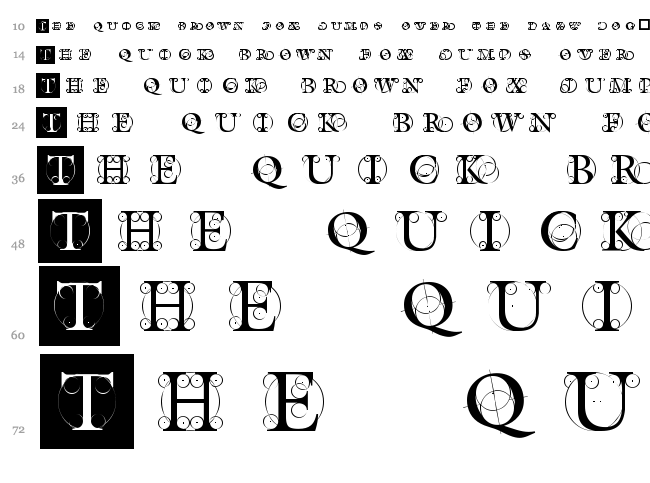 The Roots font waterfall